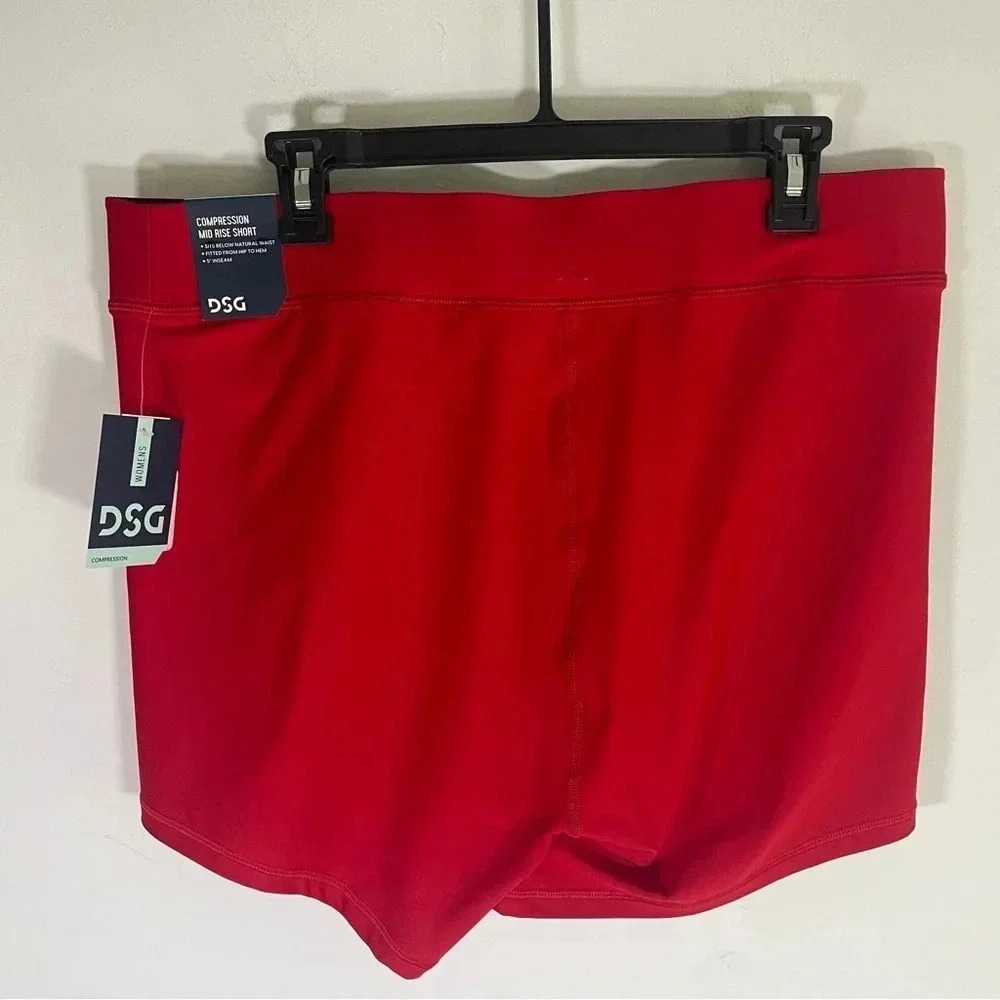 DSG Red Compression Mid Rise Spandex Shorts Size 2X NWT - Picture 4 of 6